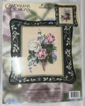 Candamar Designs Victorian Rose Pillow 30898 Needlepoint KIT 14&quot; x 14&quot; Sealed - £17.18 GBP