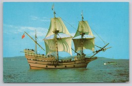 1957 Mayflower II Plymouth Massachusetts Sailing Ship Nautical Vintage P... - $14.45