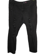 Torrid High Rise Black Wash Distressed Ripped Stretch Skinny Jeans Plus ... - £19.59 GBP