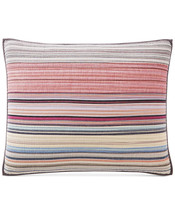Martha Stewart Holiday Rustic Red Yarn-Dye Striped Cotton Standard Pillo... - $44.99