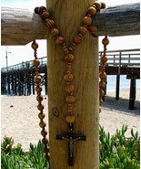 Super Holy Big Mix Bead Sanctified Rosario Natural Wood Chain Jesus Cros... - €33,93 EUR
