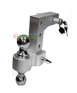 Aluminum Adjustable Raise Drop Tow Hitch Mount + Lock &amp; 2&quot; &amp; 2-5/16&quot; Hit... - $119.23 CAD
