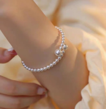 French retro pearl bracelet female light luxury socialite temperament hi... - £15.57 GBP