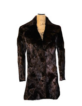 Vintage Dino Ricco Rabbit Fur Ladies Full Coat , Blackish Brown Rayon Lining - £97.73 GBP
