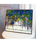 Louis Comfort Tiffany Wisteria Blossoms Stained Glass Wall Or Desktop Pl... - £86.40 GBP