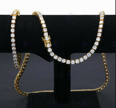 Women&#39;s Tennis Necklace Chain 3mm Simulated Diamond 20&quot; in 925 Silver Christmas - £280.56 GBP
