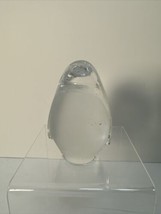 Glass Collectible Paperweight Penguin Clear with Frosted Glass Belly - £11.95 GBP