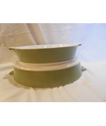 2 Corning Ware Avocado Green Casseroles Cake Pans - P-108 1/2-B &amp; P-110-B - £15.02 GBP