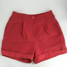 American Apparel Shorts XS Pink High Rise Pleate Dressy Cuffed Hem Prepp... - £12.54 GBP