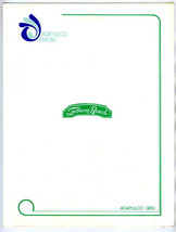 Tabasco Ranch Menu Acapulco Malibu Hotel Mexico - £13.74 GBP