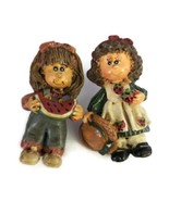 Vintage Handmade Painted Little Girl Dolls Eating Fruit Stud Earrings - £19.99 GBP