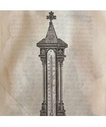 Bronze Thermometer 1876 Worlds Fair Centennial Expo Victorian Woodcut DW... - $69.99