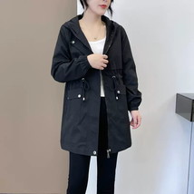 Spring Autumn Jacket Women&#39;s Loose Coat 2022 New Fashion Female Wear Hooded Tren - £123.79 GBP
