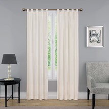 Pairs To Go Montana Modern Decorative Tab Top Window Curtains, Natural, 30&quot; X - £32.72 GBP