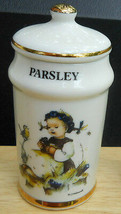 Danbury Mint M J Hummel Parsley Spice Jar Porcelain 1987 Gold Trim - £7.52 GBP
