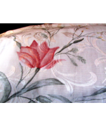 COMFORT KING or QUEEN quilted 2 shams w/pink flowers &amp; QUEEN BEDSKIRT (M... - $51.00
