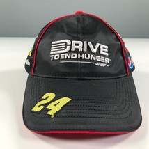 Jeff Gordon Hat Black Red Curved Brim Chase Authentics NASCAR All Over Print - £11.00 GBP