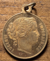 France Eugenie Imperatrice 23mm Brass Medal Token - $27.88