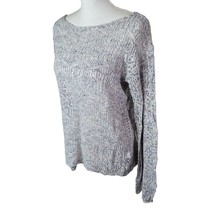 Maurices Sweater Crochet Knit Long Sleeve Gray Blue Womens Small Lightwe... - £14.03 GBP