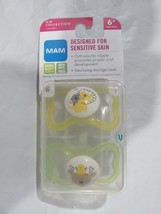 MAM Air Collection Sensitive Skin Yellow Lion &amp; Brown Deere Pacifier 2 pk 6+m - £9.25 GBP