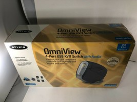Belkin Omni View 4-Port Usb Kvm Switch With Audio - Soho Series - F1DS104U - New - £32.20 GBP