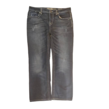 BKE Denim Mens Aiden Bootcut Jeans Blue Dark Wash Zip Cotton Denim 34x29 - $26.89