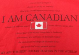 I Am Canadian Red T-Shirt Medium 100% Cotton Best Hockey Players In The ... - $14.95