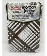 Vintage Morgan Jones 2 Standard Pillowcases Luxury Muslin Brown &amp; White ... - £11.13 GBP