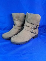 BRASH Women’s Brown Casual Boots Booties Size 11 Faux Fur Lining Buckles... - $40.19