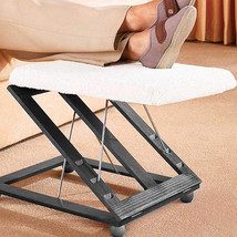 Adjustable Footrest Foot Stool Comfortable Height &amp; Angle Leg Rest Relax Wooden - £104.54 GBP
