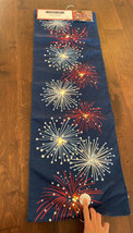 Storehouse Americana Red White Blue Table Runner July 4th Fireworks Light Up New - £31.93 GBP