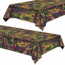 Mardi Gras Beads Tablecloth - Mardi Gras and Masquerade Party Decorations (2 Pac - £13.71 GBP