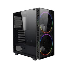 Gaming Case Mid-Tower With Tempered Glass Side Panel, 2X200Mm Argb Fans ... - $108.29