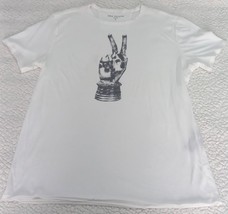 John Varvatos Men&#39;s White Royal Peace Graphic Crew-Neck Short Sleeve T-S... - $41.98