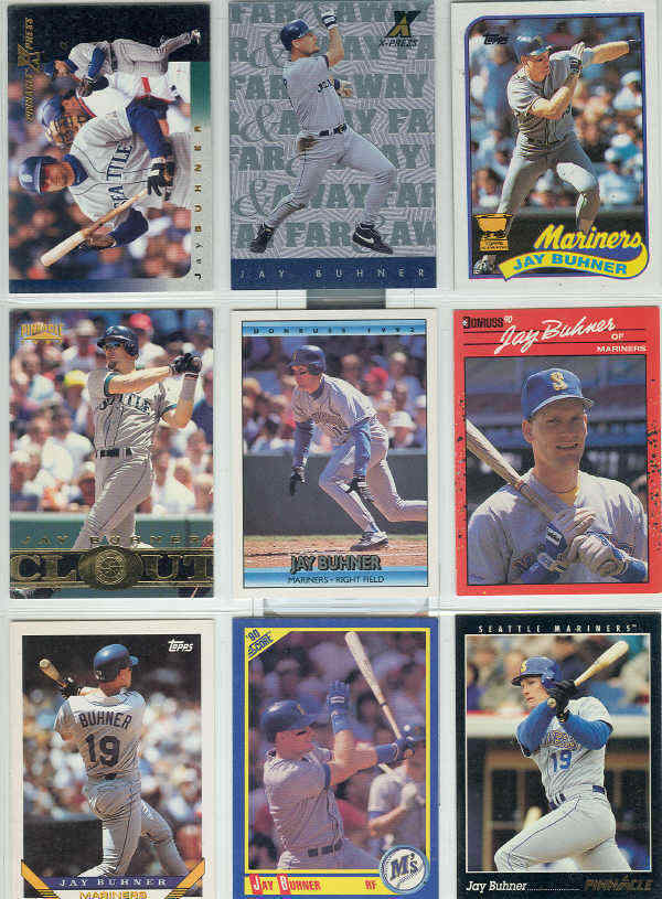 JAY BUHNER SEATTLE MARINERS  NINE  BASEBALL CARDS ! - $1.53