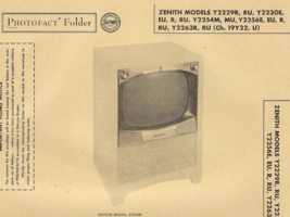 1956 Zenith Y2229R Television Tv Photofact Manual Y2230E Y2254M Y2256E Y2263RU - £7.82 GBP