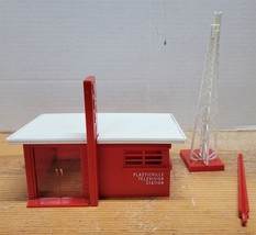 Vtg Plasticville WPLA Television Station Red/White Railroad Model Train ... - £15.03 GBP