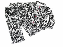 Carter&#39;s Girl&#39;s Zebra Print Flannel Coat Button Down Pajama Set, Size 4 - $14.84