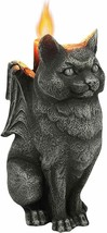 Stoic Moon Guardian Feline Cat Gargoyle Gothic Candle Holder Figurine 5.5&quot;H - £19.66 GBP