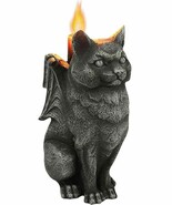 Stoic Moon Guardian Feline Cat Gargoyle Gothic Candle Holder Figurine 5.5&quot;H - $456.77 MXN