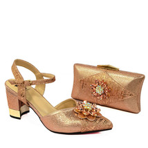 Set Italian Shoes And Bags Shoes With Matching Bag Rhinestone Lady Luxur... - £99.78 GBP
