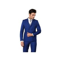 Men Double Breasted Suit WESSI by J.VALINTIN Extra Slim Fit JV5 Royal Blue New image 4