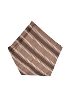 ARMANI COLLEZIONI Handkerchief Mens Classic Block Stripe Brown 350064 - $60.73