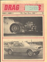 Drag News-10/3/1965-Dragster Doing a Burnout/ Les Ritchey&#39;s Mustang Launching... - £40.59 GBP