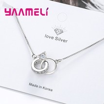 Forever Love S925 Silver Bracelets CZ White Topaz Circles Box and Extend... - $14.93