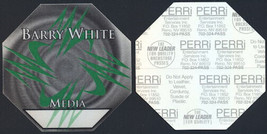 Scarce Barry White PERRi Cloth Media Backstage Pass from the 1994 Icon Tour. - £6.18 GBP