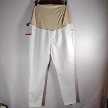 Isabel Maternity Crossover Panel Slim Ankle Pants Tan/white Size 14 New With Tag - £10.38 GBP