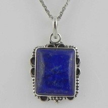 Solide 925 Argent Sterling Lapis Lazuli Pendentif Collier Femme PSV-2079 - £28.77 GBP+