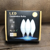 3 Pack LED Light Bulb E12 Candelabra 60w 4000K Chandelier Lamps - £7.13 GBP