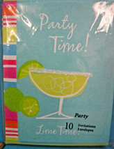 Party Invitations Lime Time 10 Cards &amp; Envelopes by Hallmark Party-express - £10.03 GBP